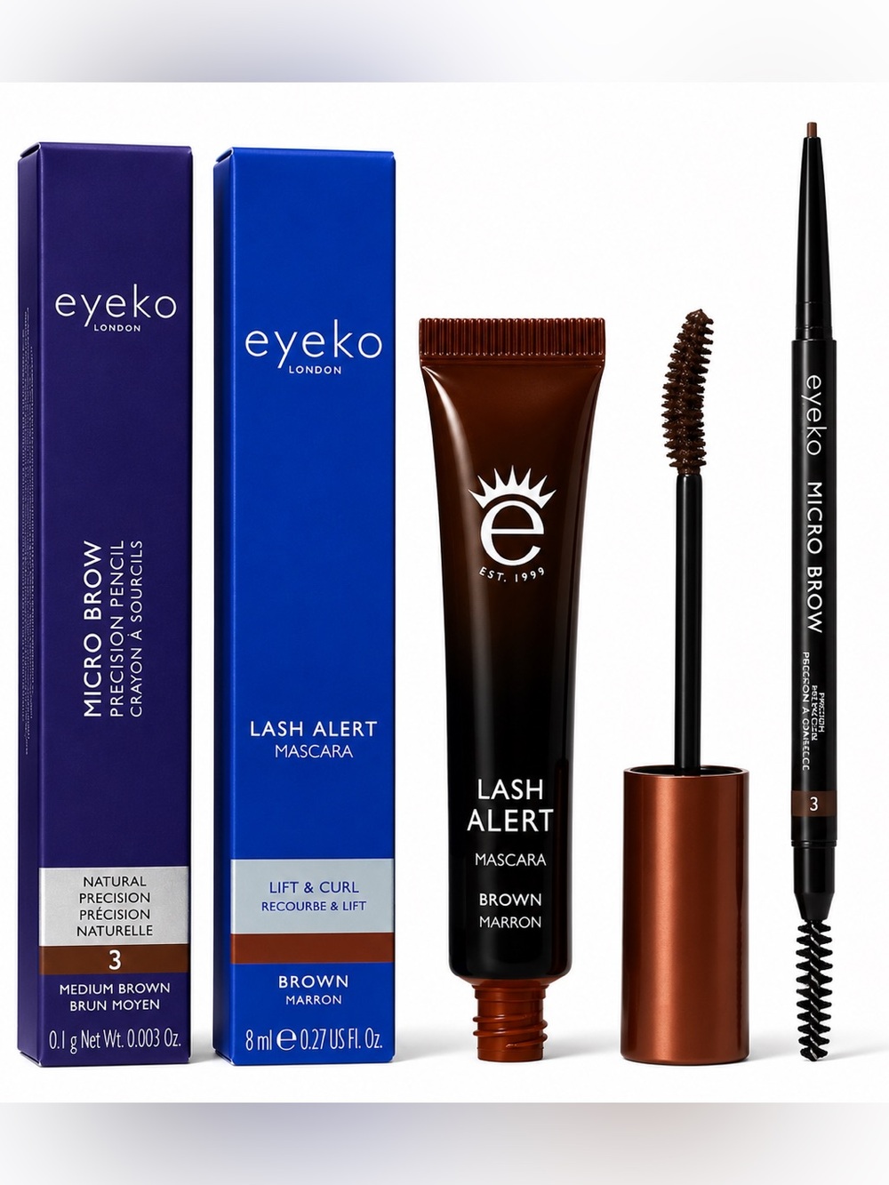 Eyeko London Brown Lash Alert Mascara+Micro Brow Precision Pencil 2 Bundle NEW✨